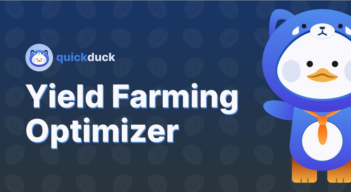 #QuickDuck Fair Farming on Polygone is already on board!🚀🚀🚀
We have launched, the vaults are working! TVL &amp; APY in % will be displayed correctly tomorrow.
Start #YieldFarming with APY up to 20000% !(now %%% on the site is not actual)!
#defi #POLYGONNetwork #MaticNetwork