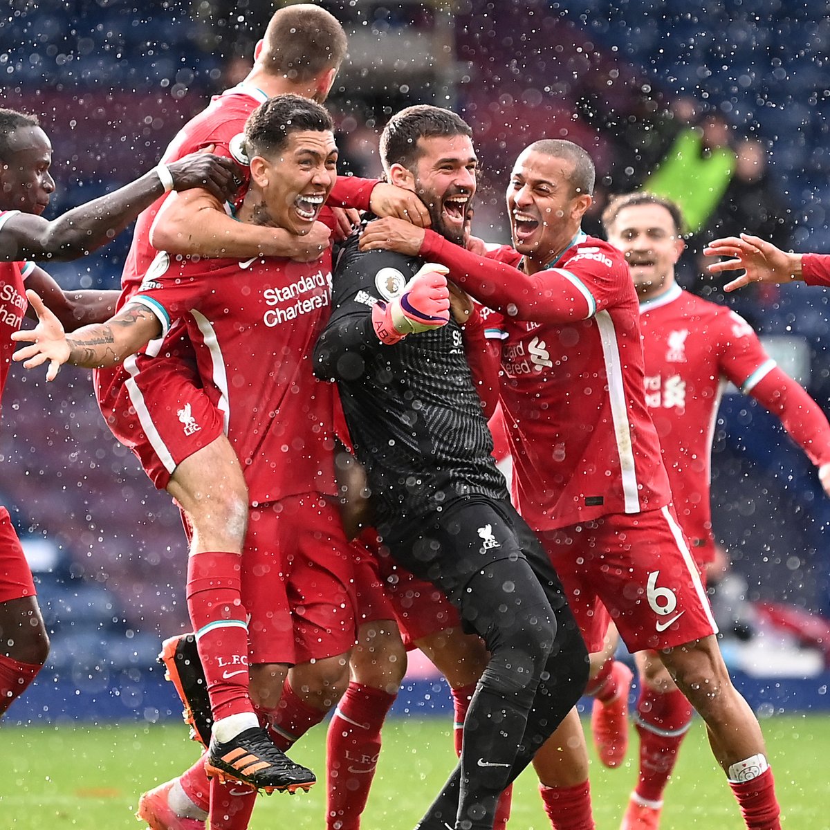 goal's tweet image. Alisson is the first goalkeeper to score a competitive goal for Liverpool 💪