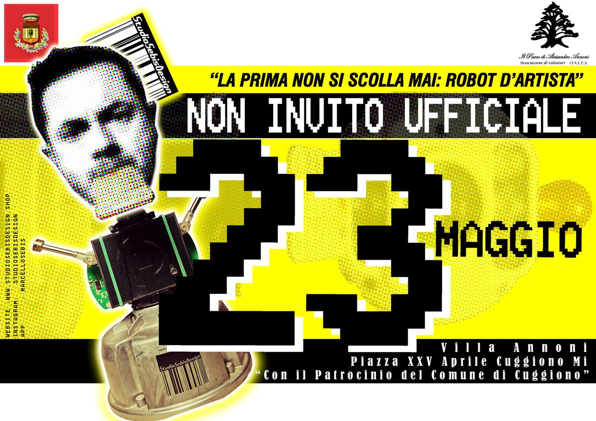 marcellosebis's tweet photo. Mostra: ROBOT D'ARTISTA
. 
.
. 
⏭️"NON SEI INVITATO....
UFFICIALMENTE!!
VIENI CON CHI VUOI.....MA
RESPONSABILMENTE"⬅️⬅️⬅️⬅️⬅️
.
.
. 
📌Domenica 23 Maggio 2021 📍Parco di Villa Annoni a Cuggiono, Milano.
.
.
. 
Dalle 10.00 alle 18.00 mostra all'aperto: ROBOT D'Artista https://t.co/DFB88Dpc9D