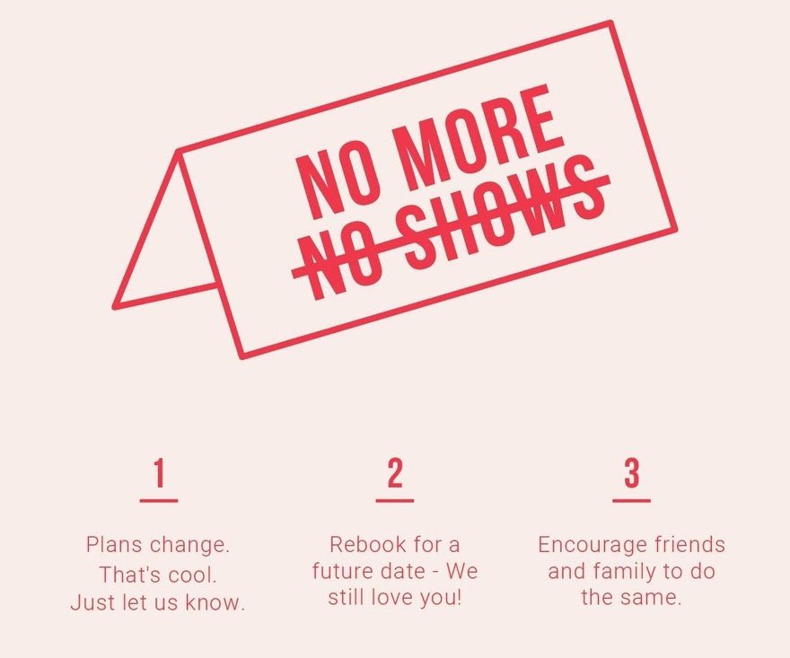I almost forgot what a No Show was until I read this 🤒 Please do as the below tweet says - just let us know! #NoMoreNoShows