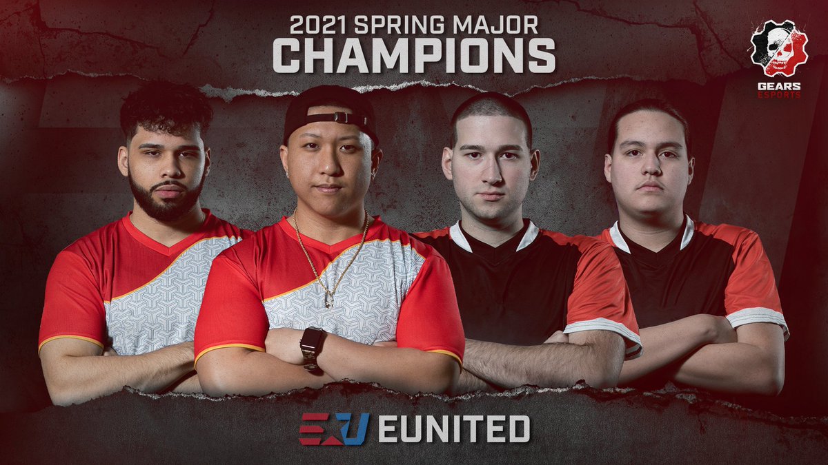 🏆@EUNITED WINS THE SPRING MAJOR🏆

🔴<a href="/KennyBounce/">Justin</a> 
🔵<a href="/POWERZ__/">Vic</a> 
🔴@Praized 
🔵<a href="/Xplosive/">Xplosive</a> 

🔴<a href="/Rubikz/">Keith “Rubikz” Thomas</a> 
🔵<a href="/SleepytimePM/">Yadi</a> 

#GearsEsports #StandUnited