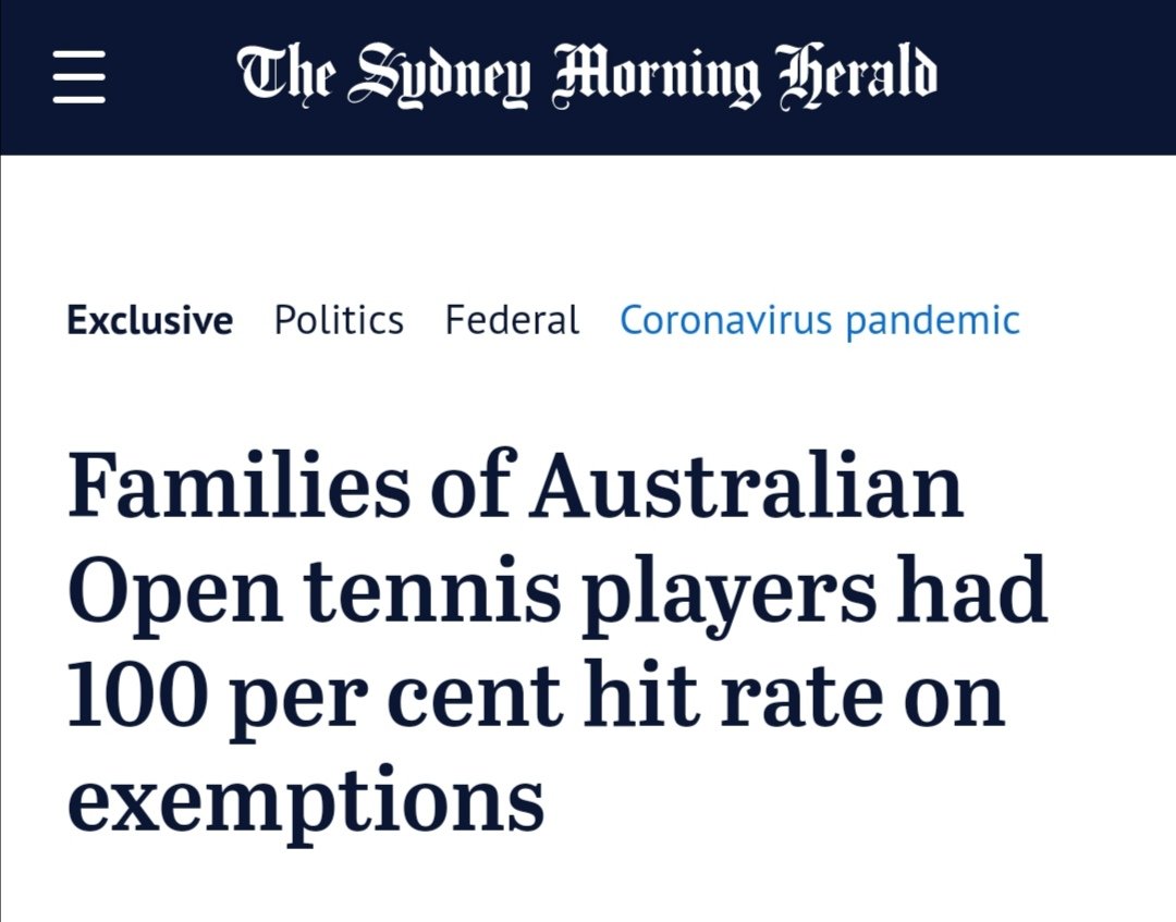 burnahbabzzz's tweet photo. So families of Tennis players are not a threat BUT partners and families of Australians are a threat and aren't allowed entry.The hypocrisy and double standard of this govt.
#protest4partners #exemptpmv300
@ScottMorrisonMP @AlexHawkeMP @AusBorderForce @JulianHillMP @NickMcKim https://t.co/WmDRaOQSpr