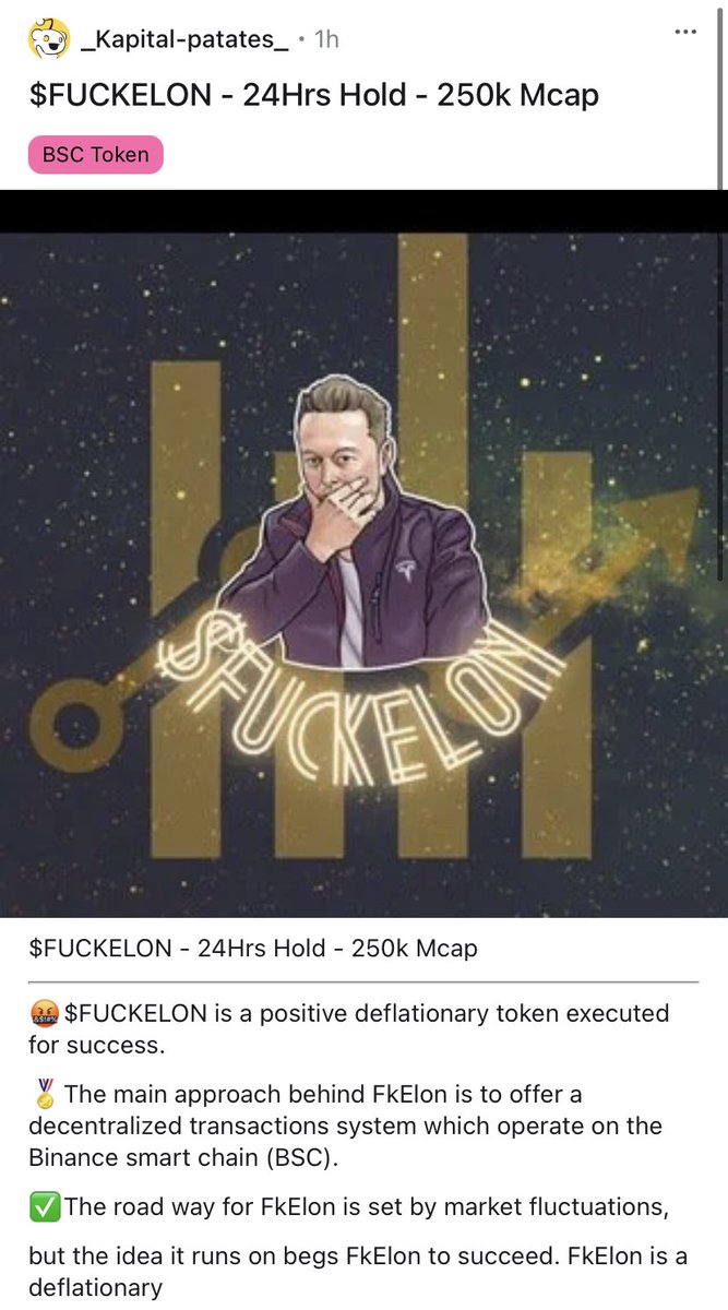 Japneet307's tweet photo. Someone made this token out of frustration 😂 
@elonmusk https://t.co/j0SSfYQIEV