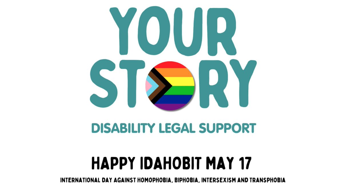 Your Story Disability Legal Support stands with LGBTIQ+ people with a disability on this important #IDAHOBIT day. We recognise your strength, resilience and diversity and all that you contribute to our communities.
 #Pride #DisabilityRoyalCommission #YourStoryIDAHOBIT