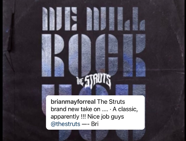 Strutters Official Fans of The Struts (@struttersofcl) on Twitter photo Thank you <a href="/DrBrianMay/">Dr. Brian May</a> for sharing <a href="/TheStruts/">The Struts</a> wonderful cover of #WeWillRockYou on Instagram & giving it your stamp of approval!!!
🙌❤️🤩❤️🙌 instagram.com/tv/CO8uE2hBEC5… Thank you <a href="/DrBrianMay/">Dr. Brian May</a> for sharing <a href="/TheStruts/">The Struts</a> wonderful cover of #WeWillRockYou on Instagram & giving it your stamp of approval!!!
🙌❤️🤩❤️🙌 instagram.com/tv/CO8uE2hBEC5…