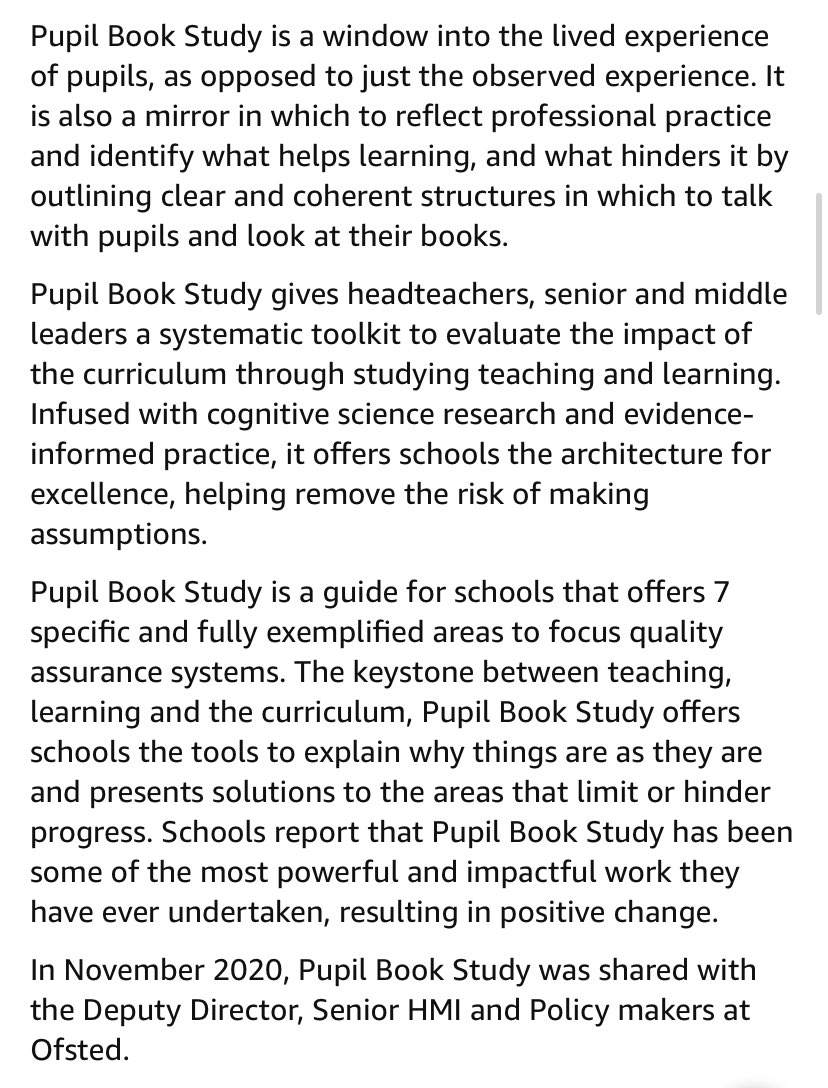 @Elby_24 @Headteacherchat @SLTchat @kateowbridge @deputygrocott @CensoredHead @secretHT1 @Headfornothing1 This book by Alex @baronbedford is a great guide of what you - and can’t - tell from books alone. Always better with children there to tell you about the learning rather than trying to look at them cold and interpret/misinterpret what you *think* you see.