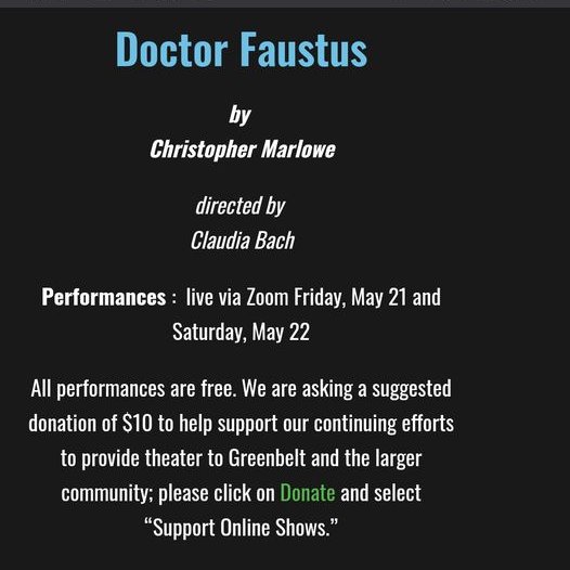 DCRudeMechs's tweet photo. This coming weekend: Faustus. https://t.co/FNSTwQhLAc