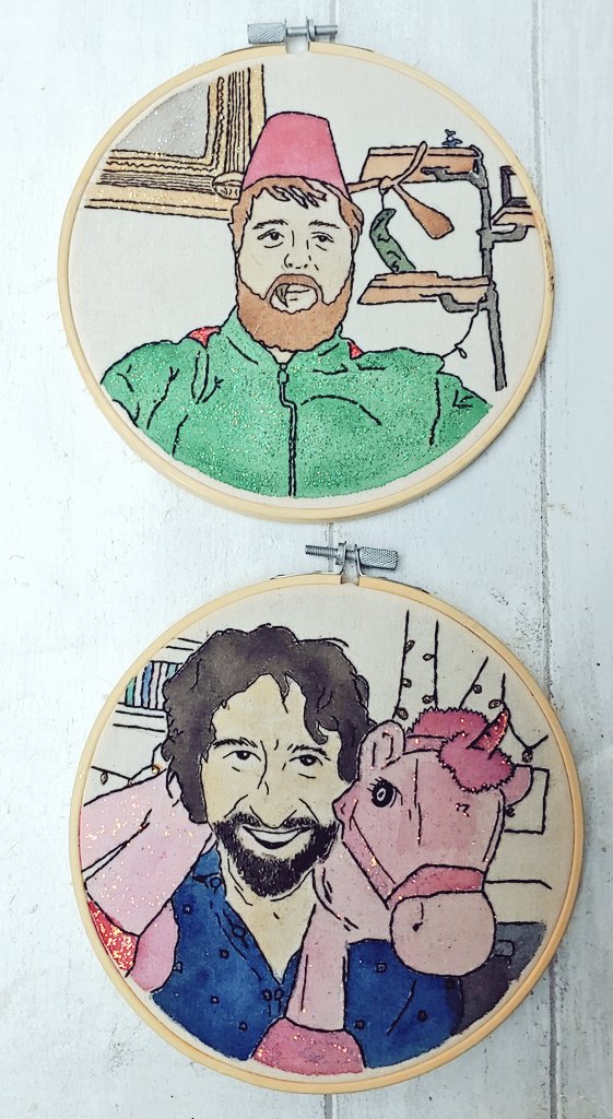 NCCbyKimberley's tweet photo. Some truly shocking lighting failing to fully show off the glitter (hopefully will get better tomorrow), but 2/3 of my glittery ATL triptych is complete. #PartOfAnArtSubmission #ATL #TimKey #MarkWatson #BTL #CesspitGem #NoMoreJockeys #MartinBlousy #BoopBoop #Unicorn https://t.co/I8RLiFEXT2