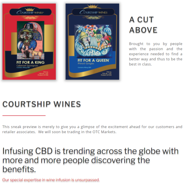 og_tigress's tweet photo. $WNBD preview of the Courtship Wines #CBD #infused #wine website from @WinningCEO filings.

"We will soon be trading in the OTC Markets."

Courtship Club - could this be a subscription based program as well?

Infused WITH and WITHOUT alcohol. 

AFFORDABLE

PROPRIETARY method https://t.co/QoAD8DOQRG