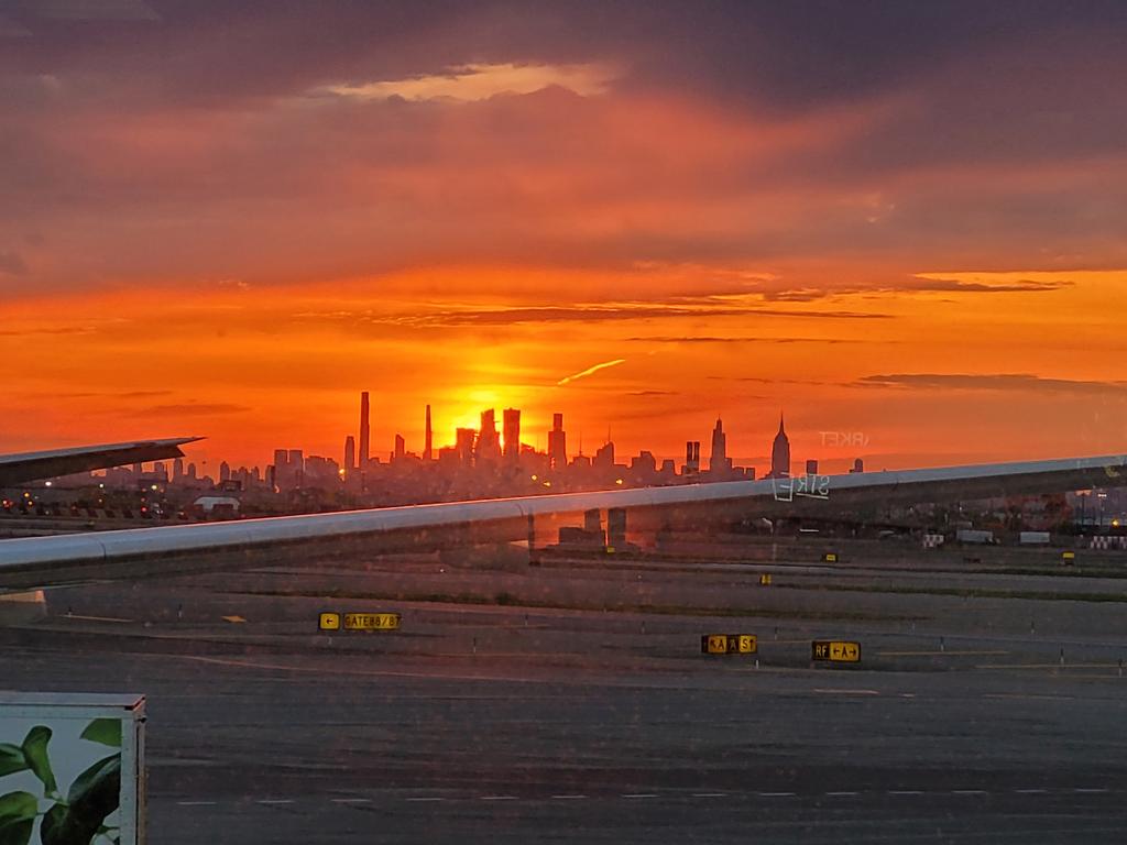 Sunrise in NYC on the way to the World Championship in Latvia.