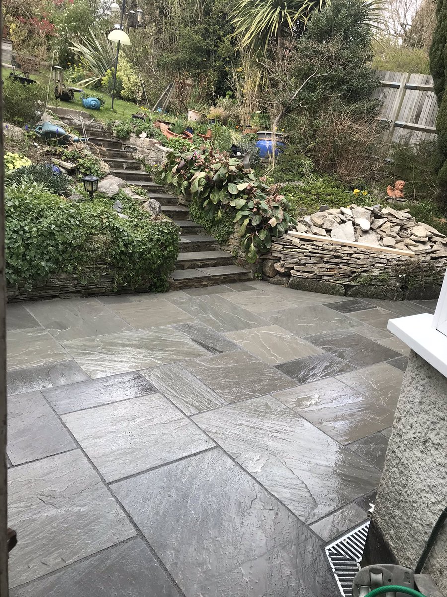 Newly installed Indian stone patio