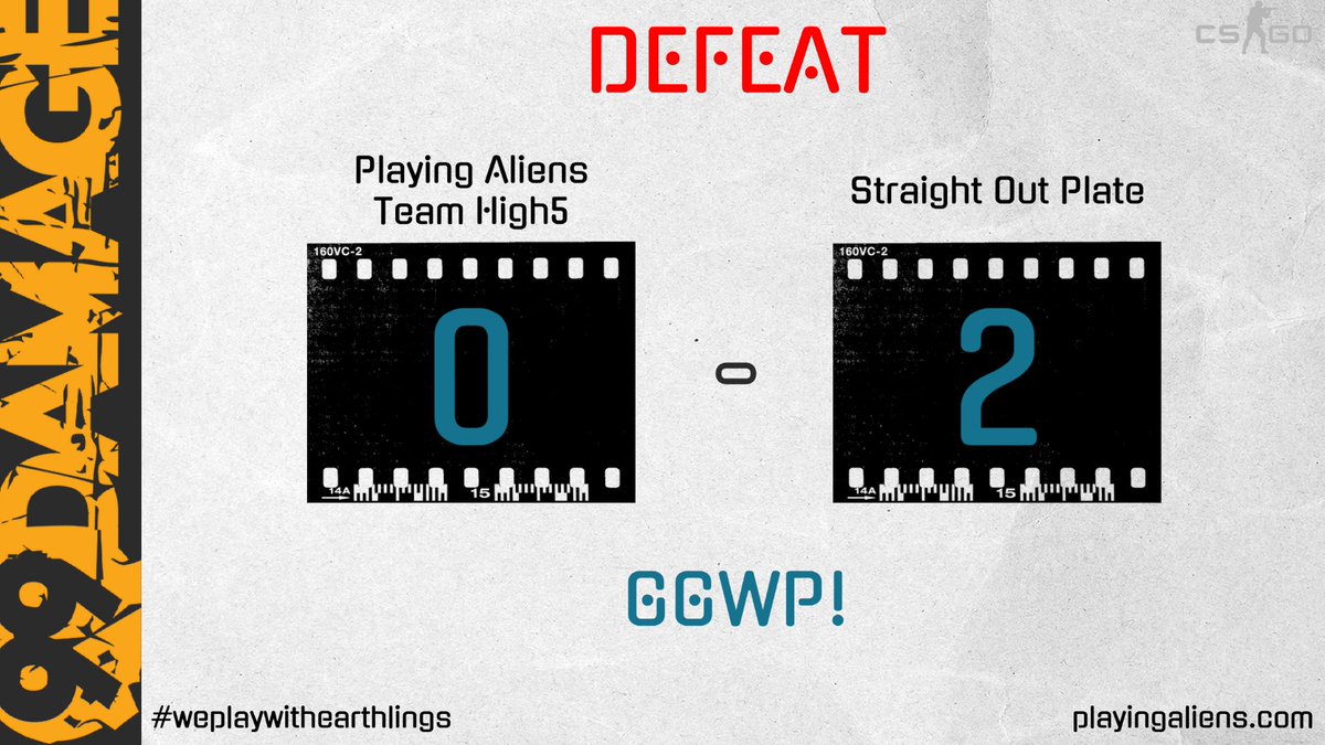 AliensPlaying's tweet photo. π₯ @99DAMAGEde Matchday π₯
Den Abschluss machte heute #TeamHigh5 gegen #StraightOutPlate. Leider mussten sich unsere Jungs geschlagen gegeben. π’
GGWP Aliens π½ & #StraightOutPlate
#CSGO #esport
#weplaywithearthlings π¨βπ https://t.co/a3VfHoWu6z