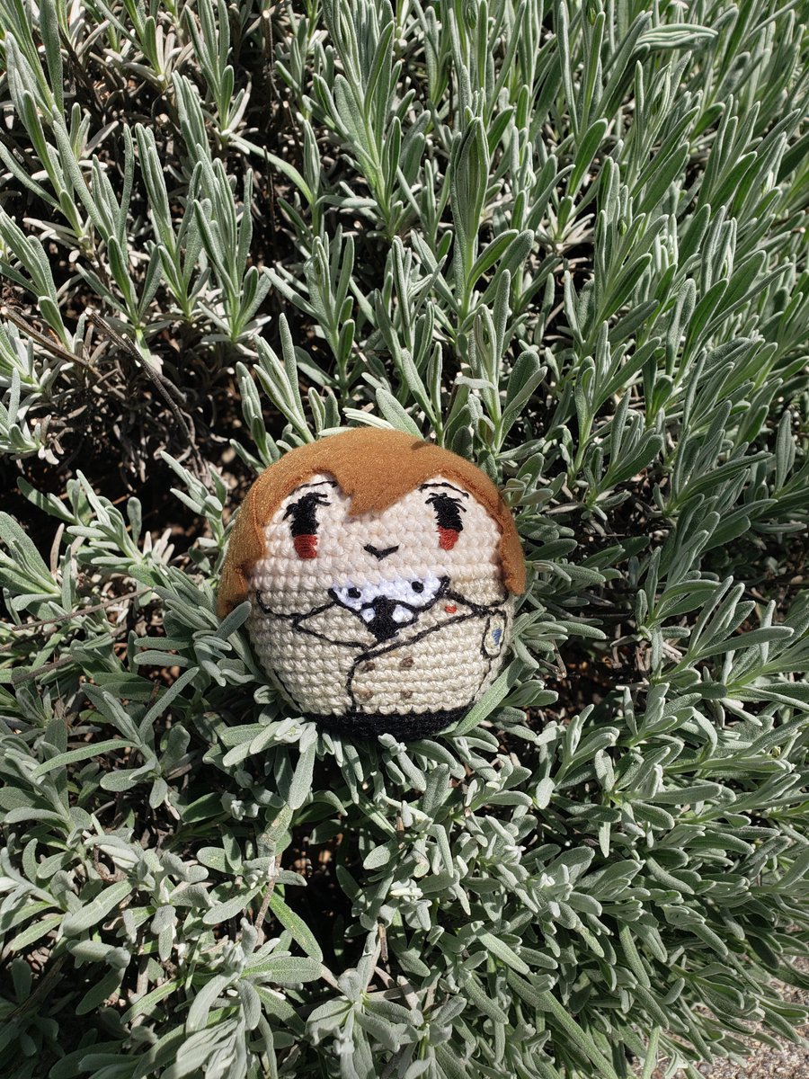 IchijikuMonster's tweet photo. A homegrown Gorb, among the flowers. Pattern in replies ⬇️!
#Persona5 #P5R #goroakechi #gorb #corocot #crochet https://t.co/Bm6JXyJYoX