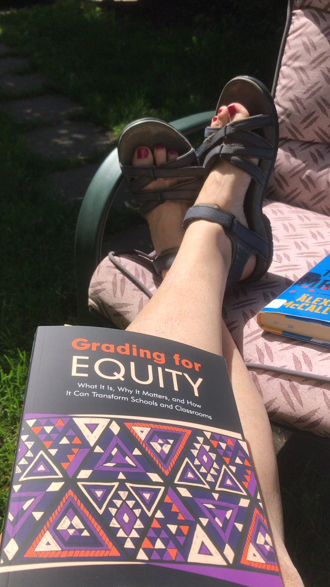 wicken_maureen's tweet photo. Aware of my blessings and privilege on this Sunny Sunday @joefeldman19 reading, recommended by @MrBlairsClass #bcedchat #gradingequity #twittered https://t.co/Wb7UhyAsrj