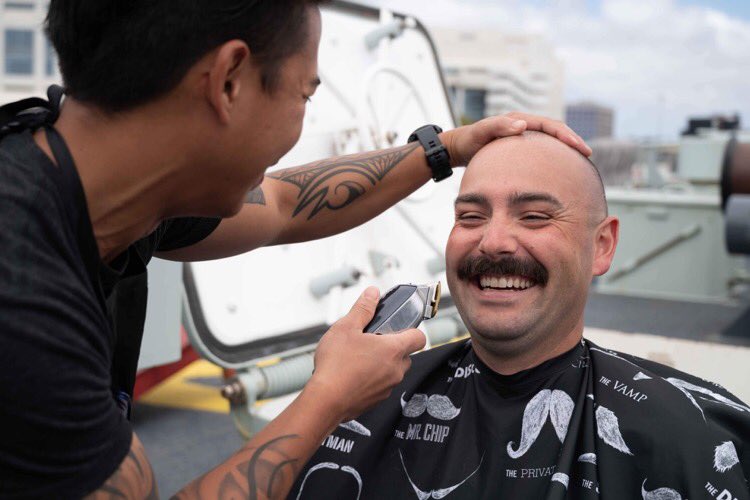 Nadia_Shields's tweet image. Nothing marks the end of a deployment more than auctioning off people’s moustaches! @HMCS_NCSMSask raised $300 for @RMcdonaldhouse in #Saskatoon! @HMCS_Unicorn