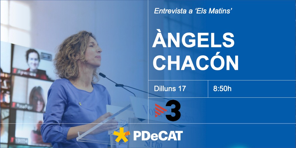 Pdemocratacat's tweet photo. 📺 Demà al matí a primera hora, @angelschacon serà entrevistada als @elsmatins.

🕰 8.50h
📎 En directe per @tv3cat: https://t.co/XJsA9RRrcm https://t.co/J2blNIZzEJ