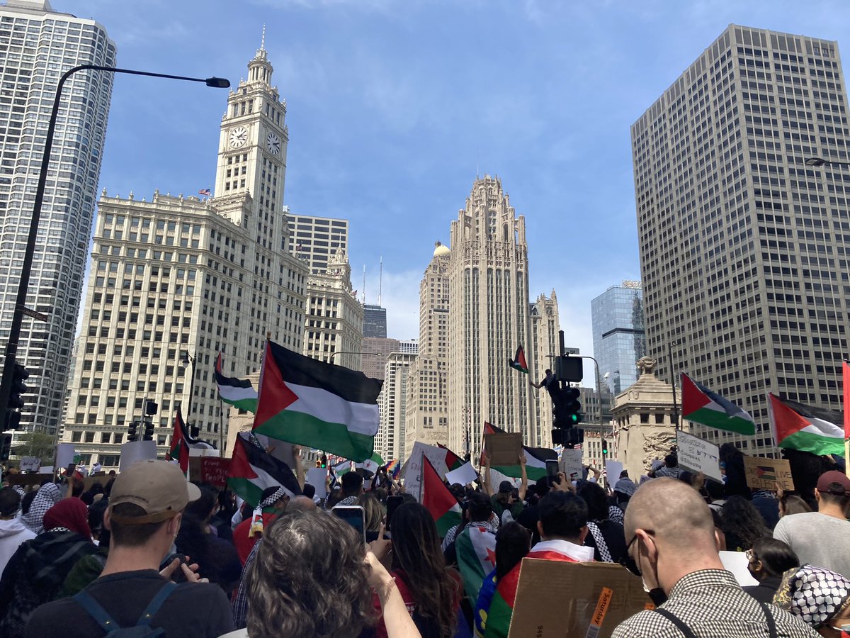 CapaDepaul's tweet photo. Chicago: 25,000 showing up for Palestine today 🇵🇸 https://t.co/hvDoXWK8jz