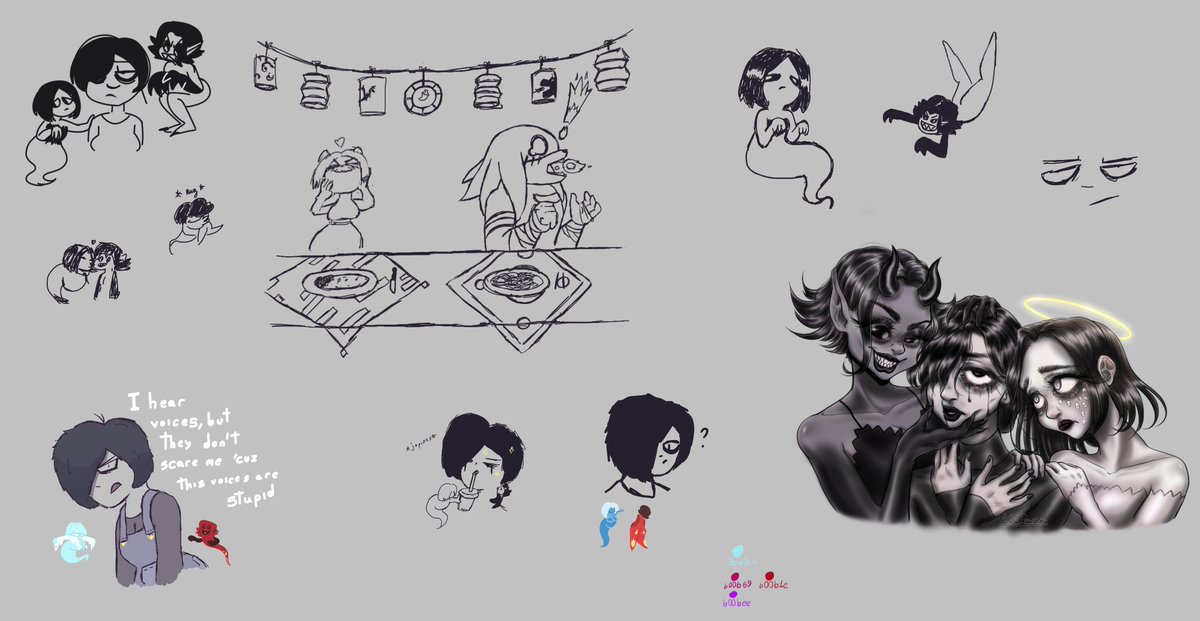 Kao_Swan's tweet photo. for my bestie @blaquisita 
i did it on https://t.co/pdna5LR00Y ft. @Mosu_aRT filling the canvas with cute doodles

#digitalart #digitaldrawing #Kao_Swan #KaoSwanart #blackandwhite #goth https://t.co/Af1wWLbN8T