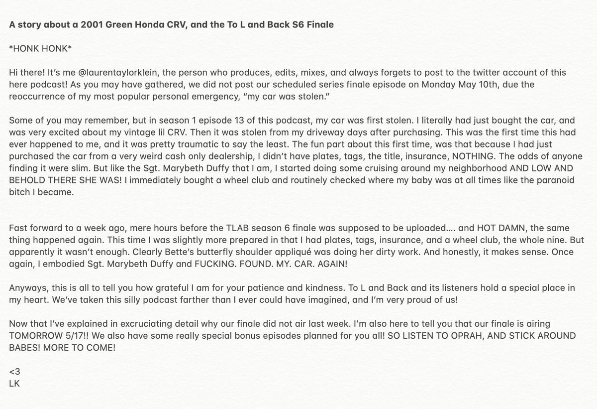 To L and Back tweet media