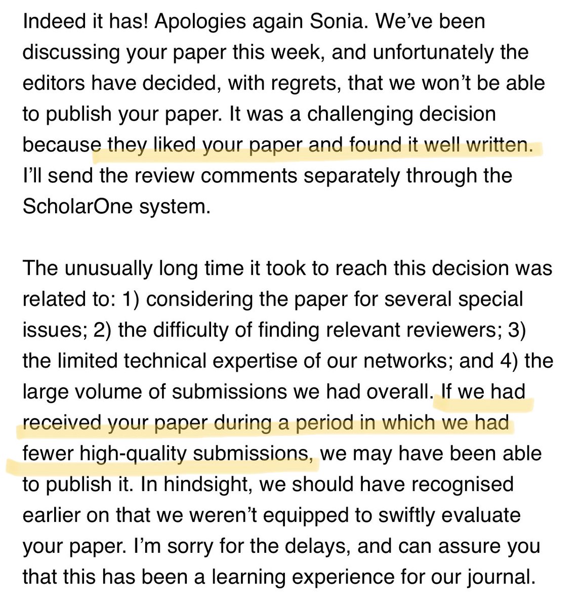 sonia_hoque's tweet photo. Reasons for paper rejection, despite getting good reviews. Now time to go through the entire process again and wait for months to get a decision 😫 I guess all journals are facing this because of increased submissions due to Covid-19. https://t.co/qvEsLFiPeR