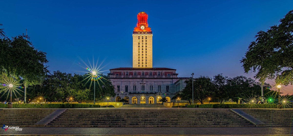 kyleumlang's tweet photo. If the University of Texas decided to commemorate every Conference Title won by the Longhorns by lighting the tower orange 1 night for every Title won throughout their history starting tonight, the tower would stay lit until Thursday January 19, 2023.

#ThisIsTexas #HookEm 🤘🏽 https://t.co/oTwJLIhvUt