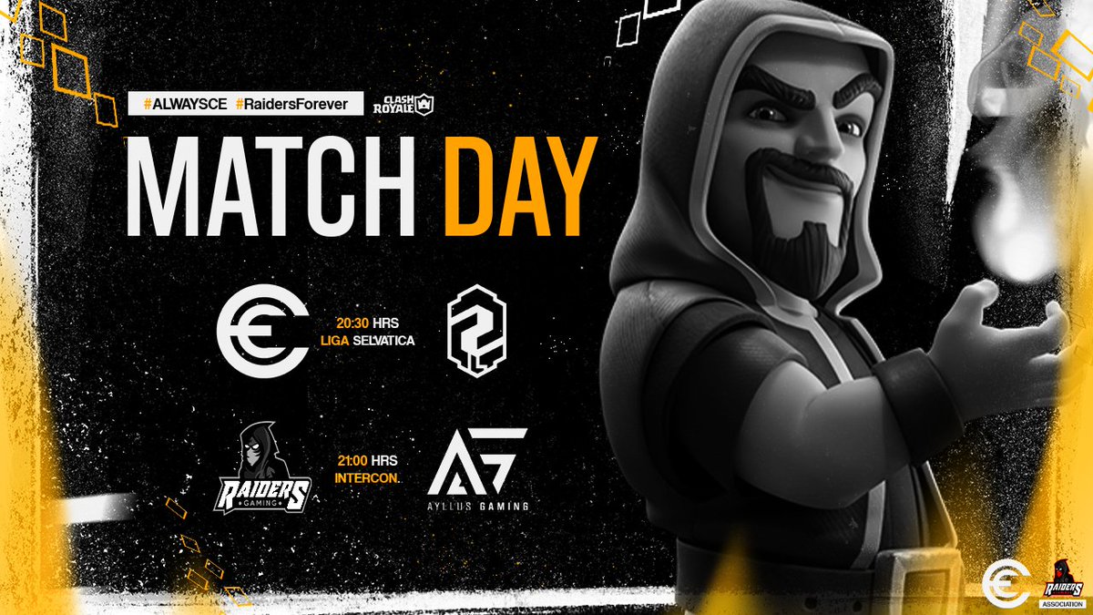Match Day | #CR

Hoy Bandidos y Criminales saldrán imponer nivelazo en la arena! 

No tendremos piedad! 

🏆 @LigaSelvatica 
🆚️ <a href="/zerozoneclub/">.</a> 

🏆 @Interconti_Cup 
🆚️ <a href="/AyllusGaming/">Ayllus Gaming</a> 

#AlwaysCE #RaidersForever