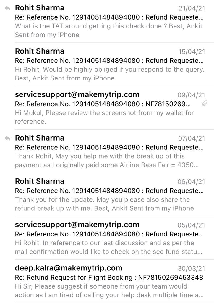 Ankit98479749's tweet image. @makemytrip reaching out to you for a support and asking refund has become a task for me now... 
@deepkalra mutiple phone calls,  Email,  facebook  finally trying luck to seek my refund for a booking.
Ref#13157937332665984
#unresolvedissue #unhappycustomer
