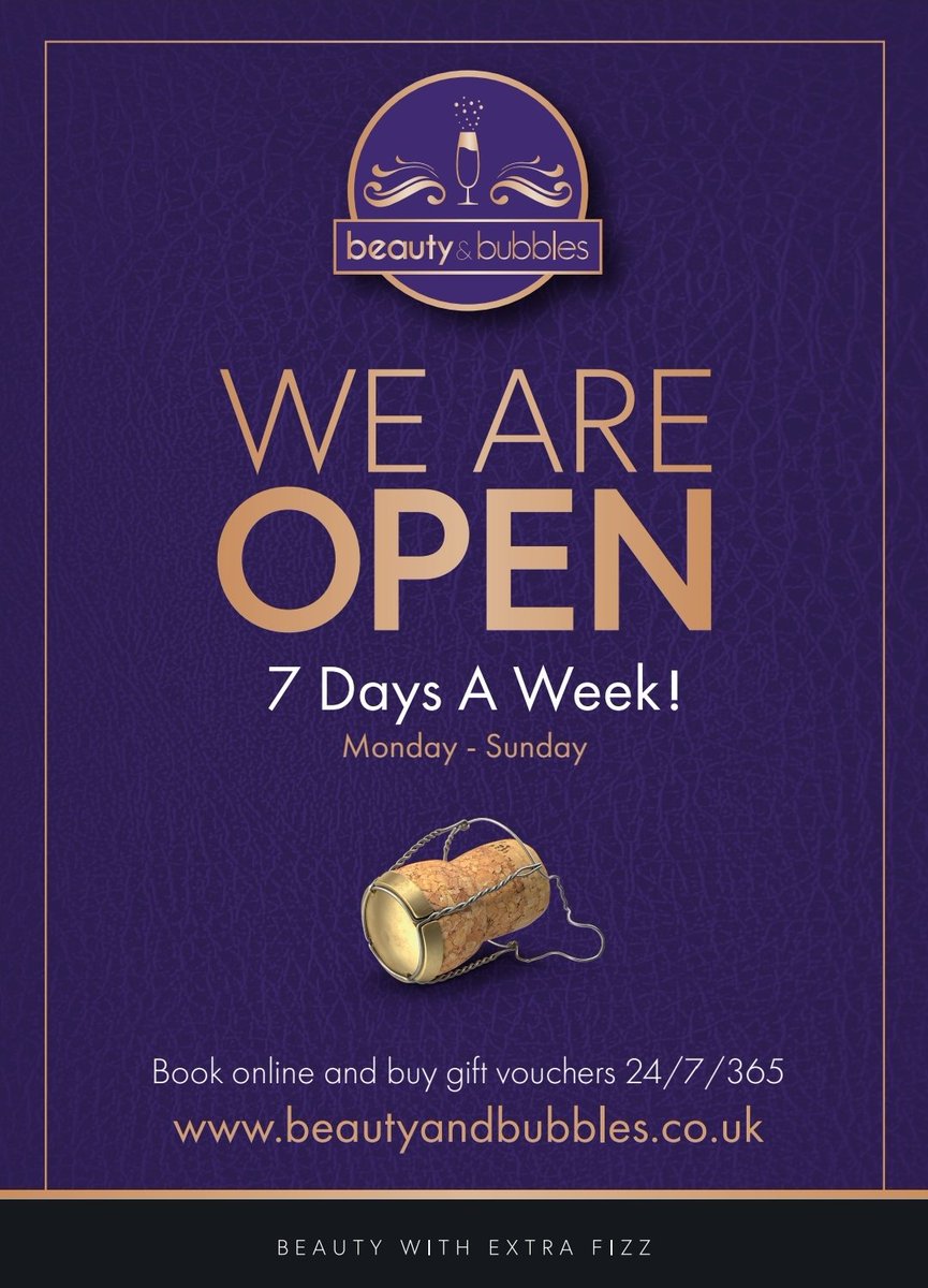 Just a reminder that we're here 7 days a week for you! 🥂