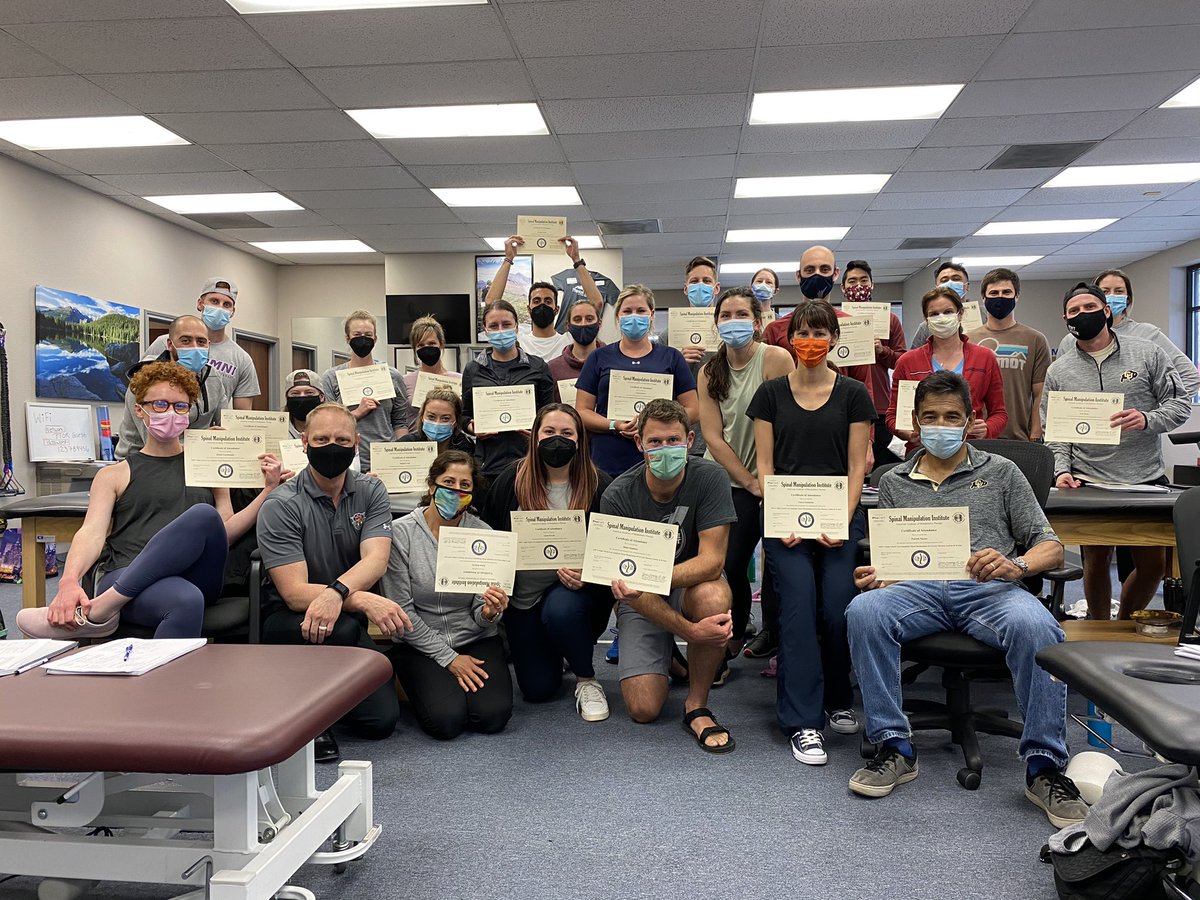 EPdrNate's tweet photo. SMT-1 Denver is a wrap! 25 PTs and ATCs from CO/MT/WA/AK with their hands on patients learning the science and the art of spinal manipulation. Big thanks to Physical Therapy of the Rockies for hosting! #spinalmanipulation #AAMT https://t.co/YiSyt73wGa