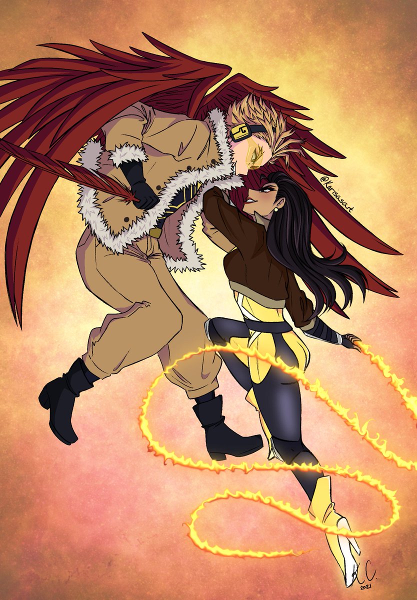 When you draw yourself fighting you fav anime boi 🔥 #hawksfanart #hawksbnha #mha #bnha #fanart #oc