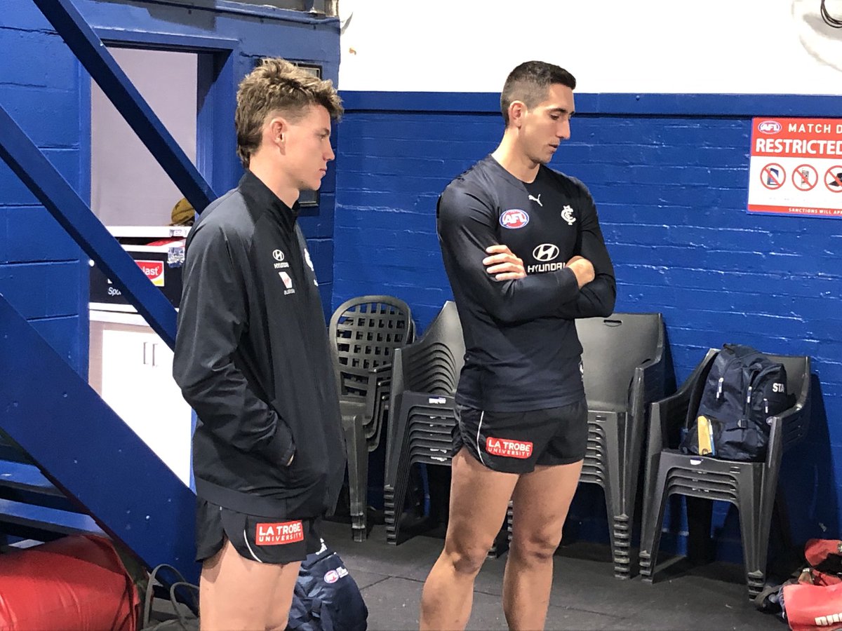 Great thrill two Blues champions Jacob Weitering and Sam Walsh ⁦<a href="/CarltonFC/">Carlton FC</a>⁩ dropped in for a chat at U17 Vic Country Academy training ⁦<a href="/aflvic/">AFL Victoria</a>⁩ ⁦⁦