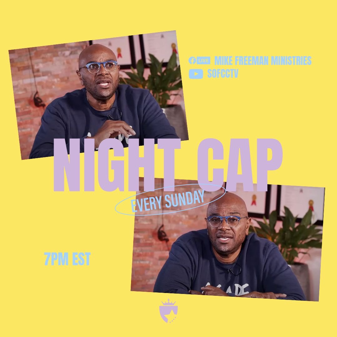 DrMikeFreeman's tweet photo. Get ready for Night Cap tonight at 7 PM EST! Join us LIVE on Facebook or #SOFCCTV on YouTube!
Let me know how you’ve been blessed by the Fellowship Series so far.
#fellowship #sofcc #drmikefreeman #deedeefreeman https://t.co/CpfGpzR7ho