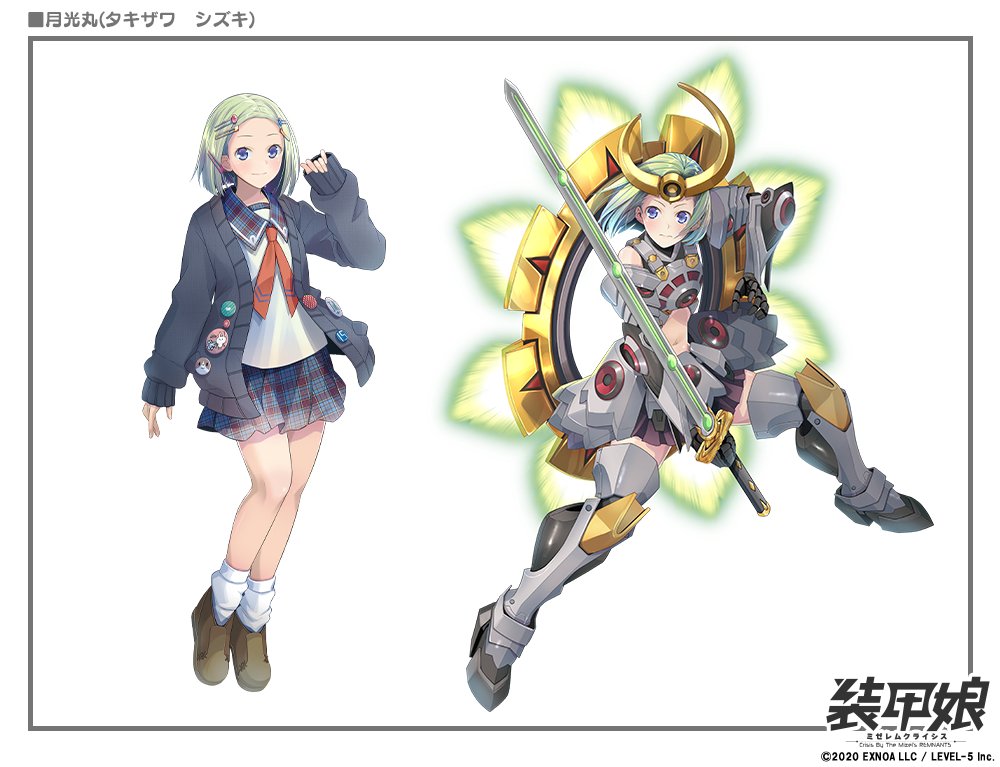 【ユニットイラスト公開】 本日が誕生日のユニット 『月光丸(タキザワ シズキ)』をご紹介します🎨🖌 illust:#POP さん #装甲娘 ...
