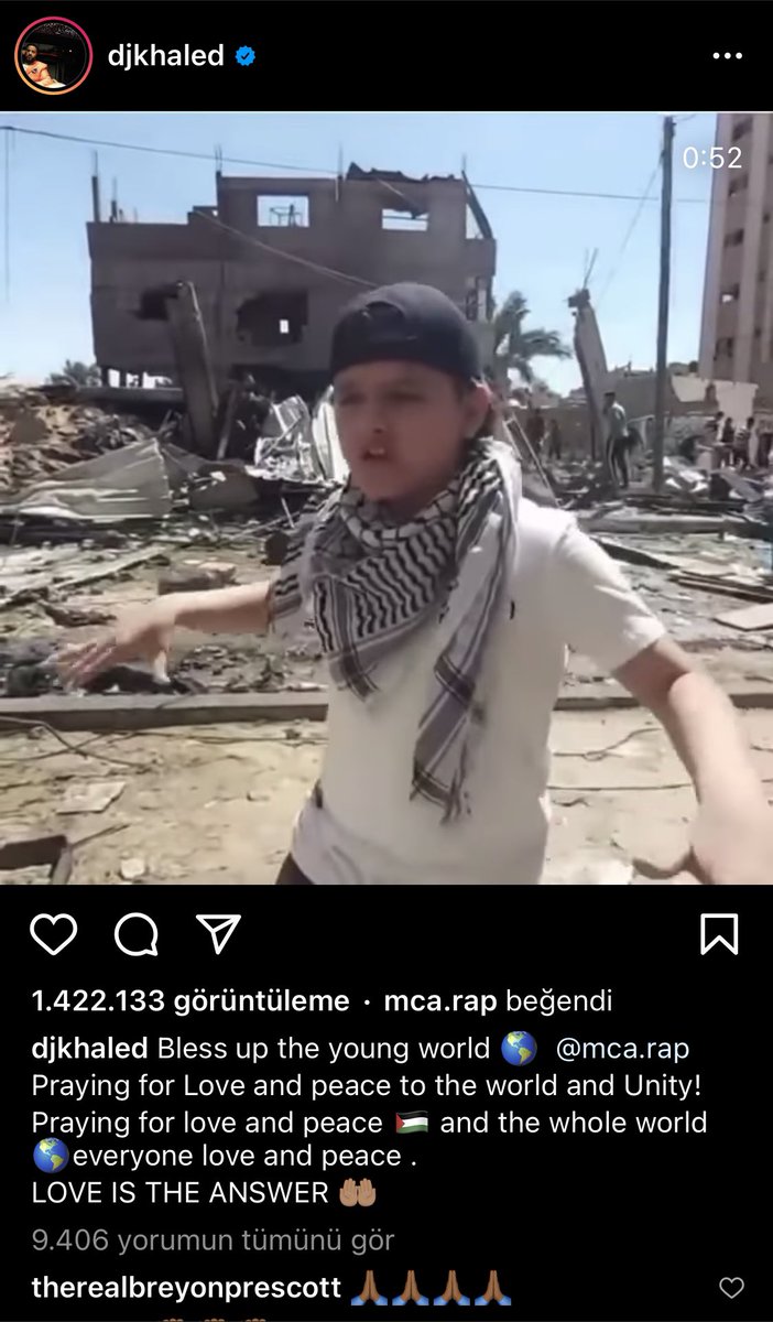Güzel haberler arka arkaya geliyor.

Yeni gördüm En ünlü rapçilerden <a href="/djkhaled/">DJ KHALED</a> 
@rap_mca kardeşimizin videosunu Instagram hesabından yayınlamış.

Bu kardeşimiz sembol olmalı,
Çocuk ve Müzik
Çok başarılı olacak globalde🤲🏻

RT
#HopeToGaza