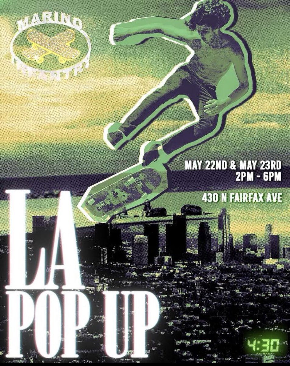 vloneaddie's tweet photo. MARINO INFANTRY LA POP UP THIS WEEKEND 🔥🔥 https://t.co/068QUFYyKz
