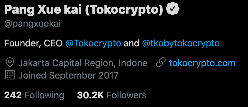 pangxuekai's tweet photo. Deep felt thanks to all for crossing the 30K followers mark. Will continue to keep #BUIDLing at @Tokocrypto and @tkobytokocrypto to give our community the best products and the best features because TRUST is OUR most value currency. 🇲🇨

#salamtothemoon #tokonauts #BUIDL https://t.co/cS1UFPSENg