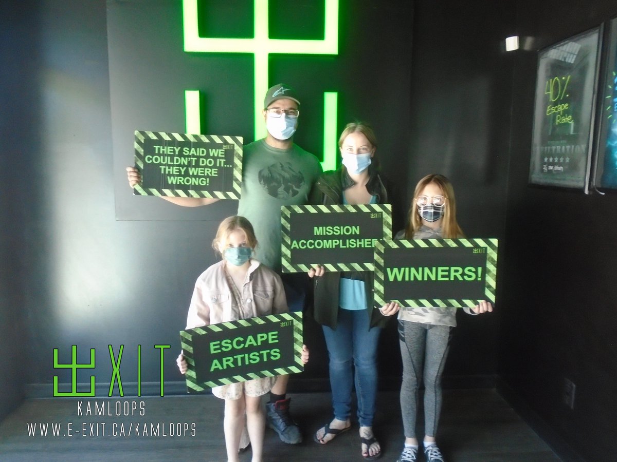 exitkamloops's tweet image. Here’s some of our awesome escapee’s from May 9th-16th, 2021. Many failed and many succeeded! Test your wits today! #ExitKamloops #kamloopsescapegames
facebook.com/media/set/?van…