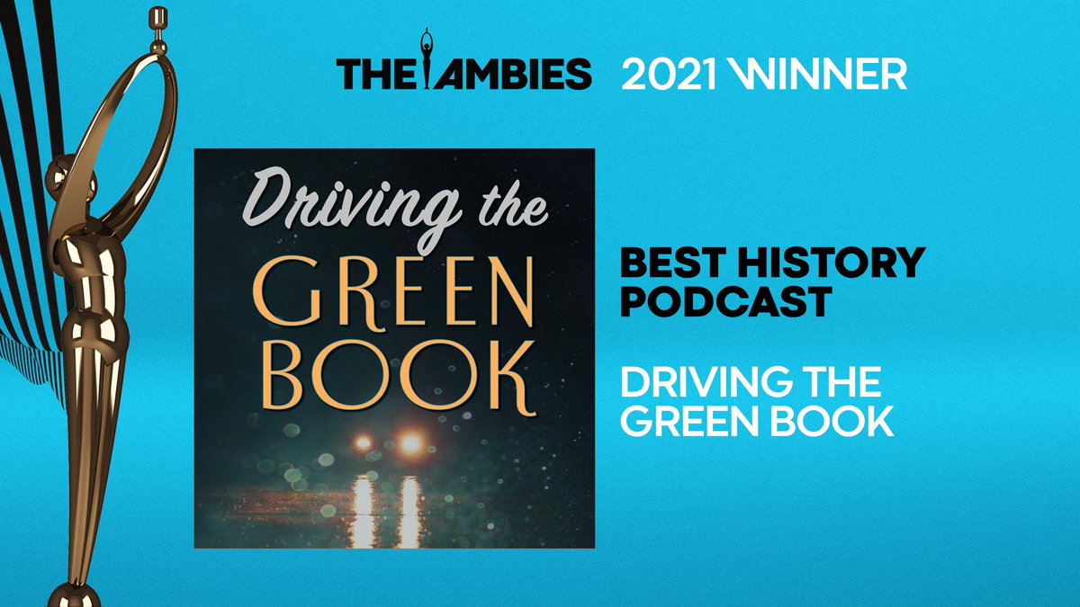 Congratulations to @alvin_d_hall, @janeepwoods who just won the Ambie for Best History Podcast for Driving the Green Book. @mac_podcasts