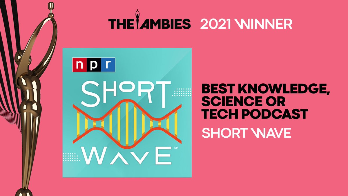 podcastacademy's tweet photo. Congratulations to @npr and Madeline Sofia on the Ambie for Best Knowledge, Science or Tech Podcast with Short Wave. https://t.co/tx1SHqGGo2
