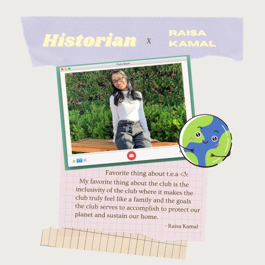 next is our historian: raisa kamal! 🌱