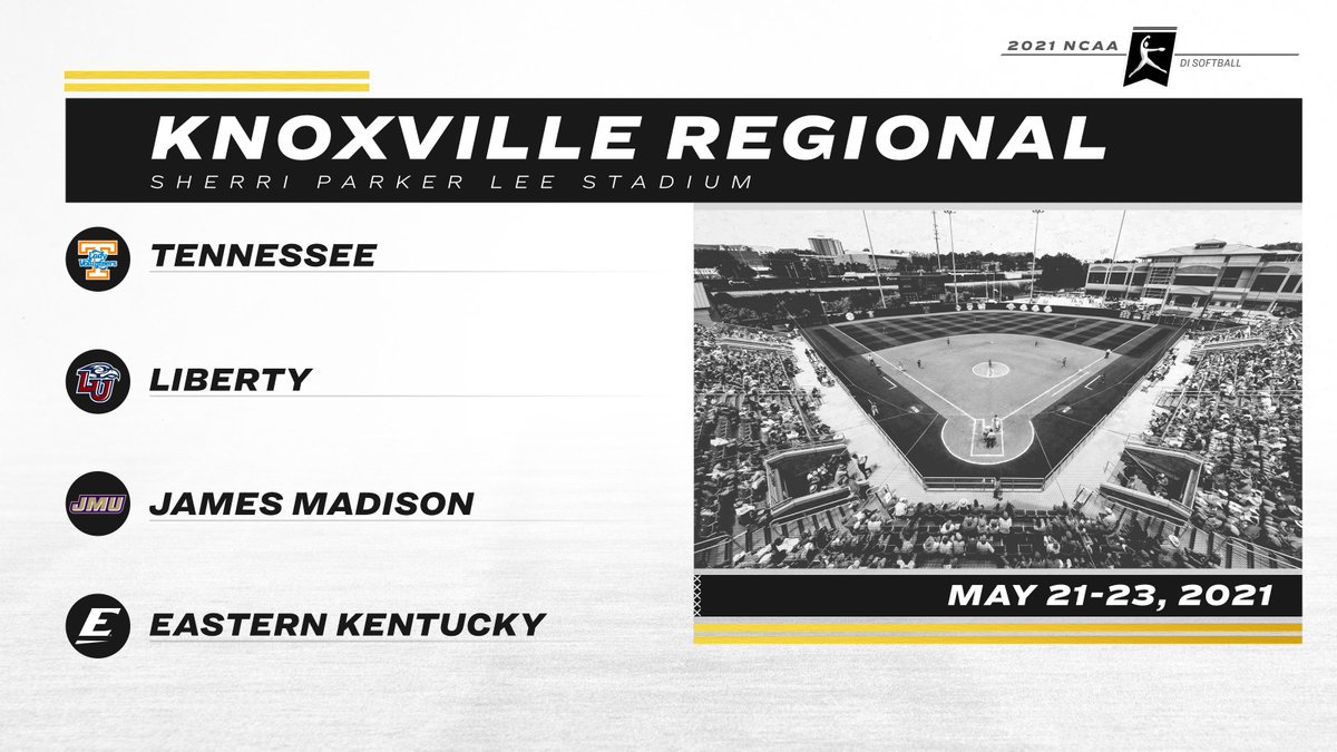 KNOXVILLE REGIONAL

(9) <a href="/Vol_Softball/">Tennessee Softball</a>
<a href="/LibertySB/">Liberty Softball</a>
<a href="/JMUSoftball/">JMU Softball</a>
<a href="/EKU_Softball/">EKU Softball</a>

#RoadToWCWS