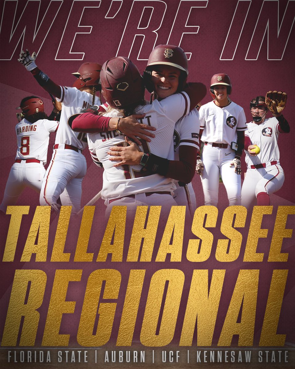 WE'RE IN! The Seminoles are hosting Auburn, UCF and Kennesaw State in the Tallahassee Regional!