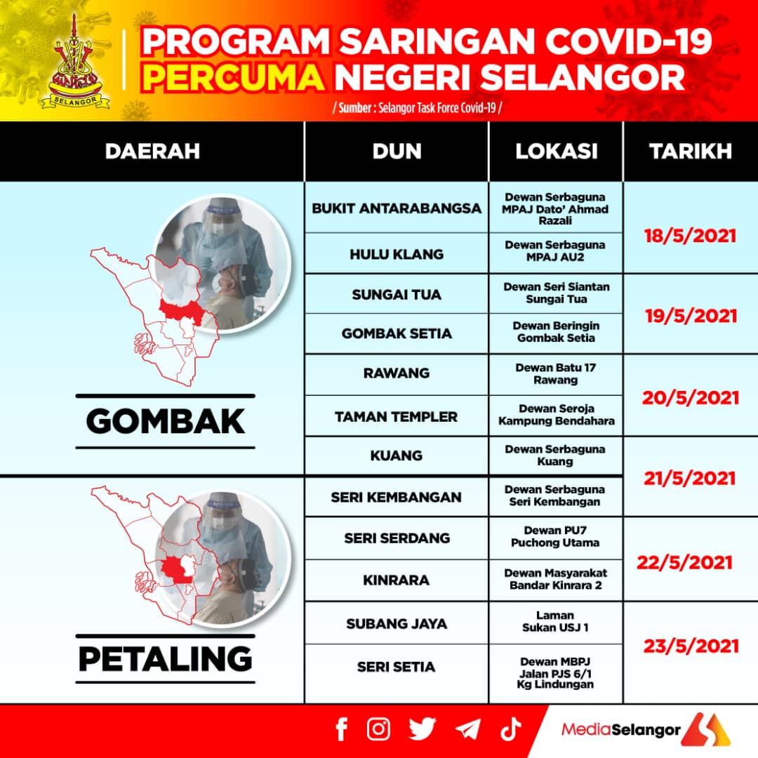 Saringan covid 19 percuma selangor