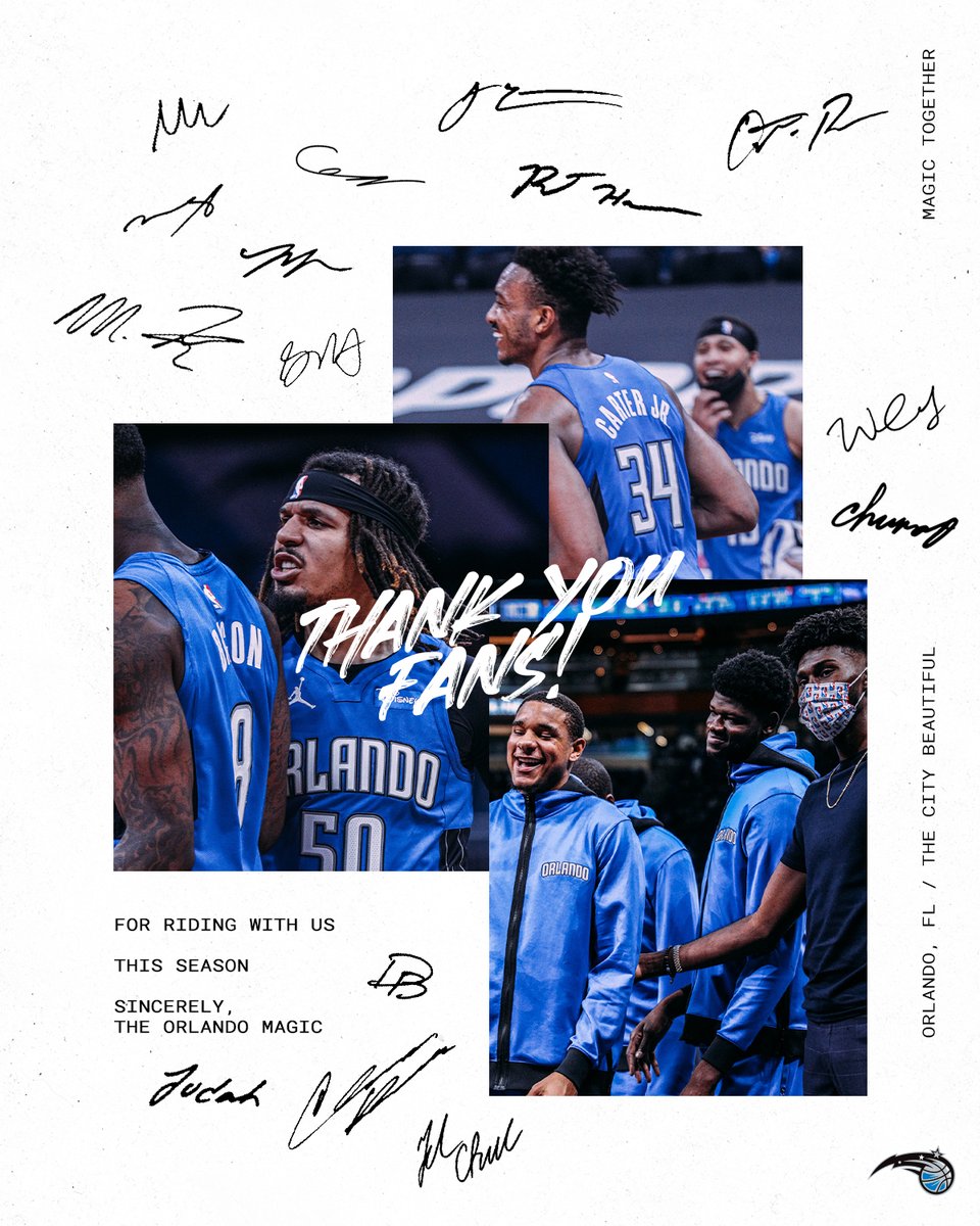 Through the ups &amp; downs this season, we appreciate you and we're looking forward to seeing you again next season. #MagicTogether
