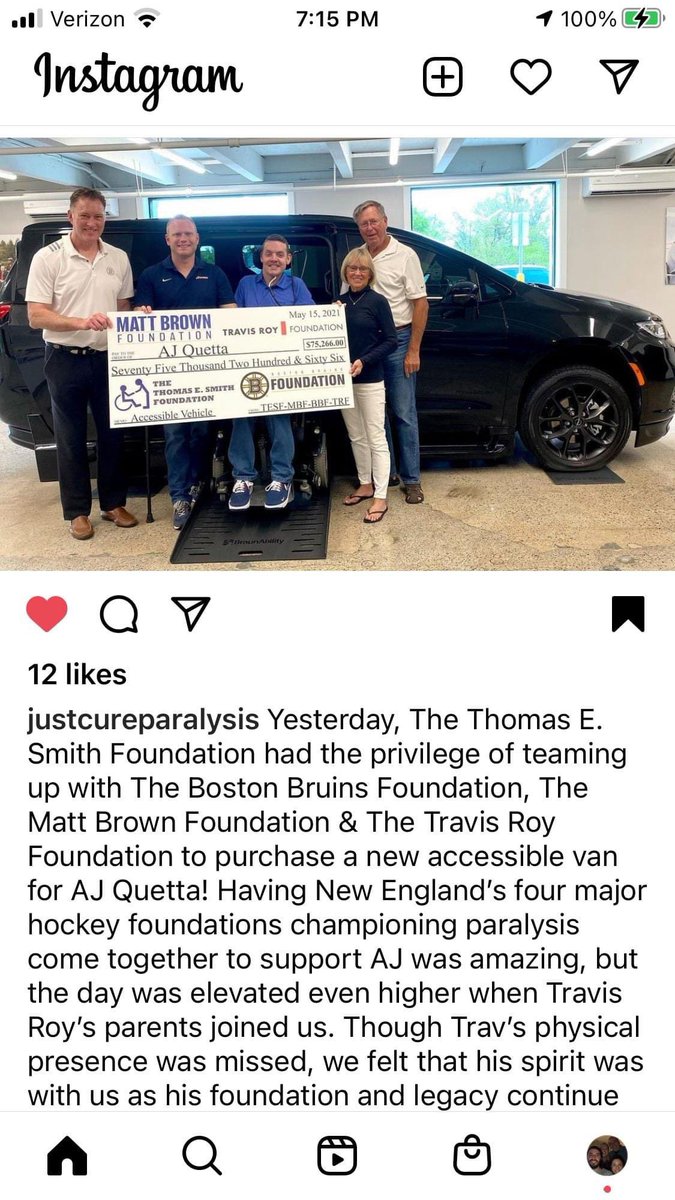 AJsArmy10's tweet image. People are amazing.  Look at these amazing foundations teaming up to make a difference for AJ, thank you Thomas E Smith, Boston Bruins, Matt Brown and Travis Roy.