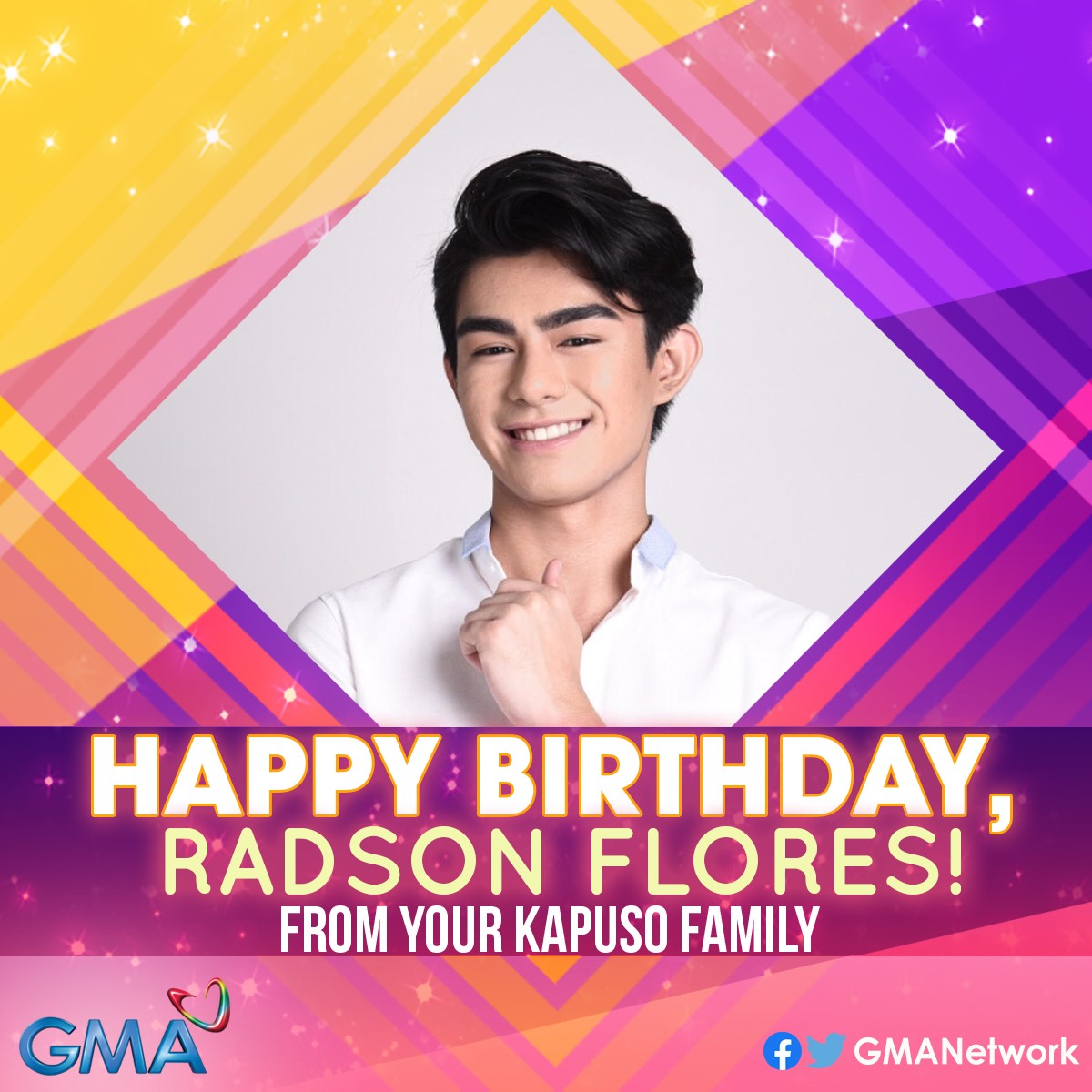 gmanetwork's tweet photo. It's a special day 🎂 #HBDKapusoRadson! @radsonflores https://t.co/N6ho8ixabq