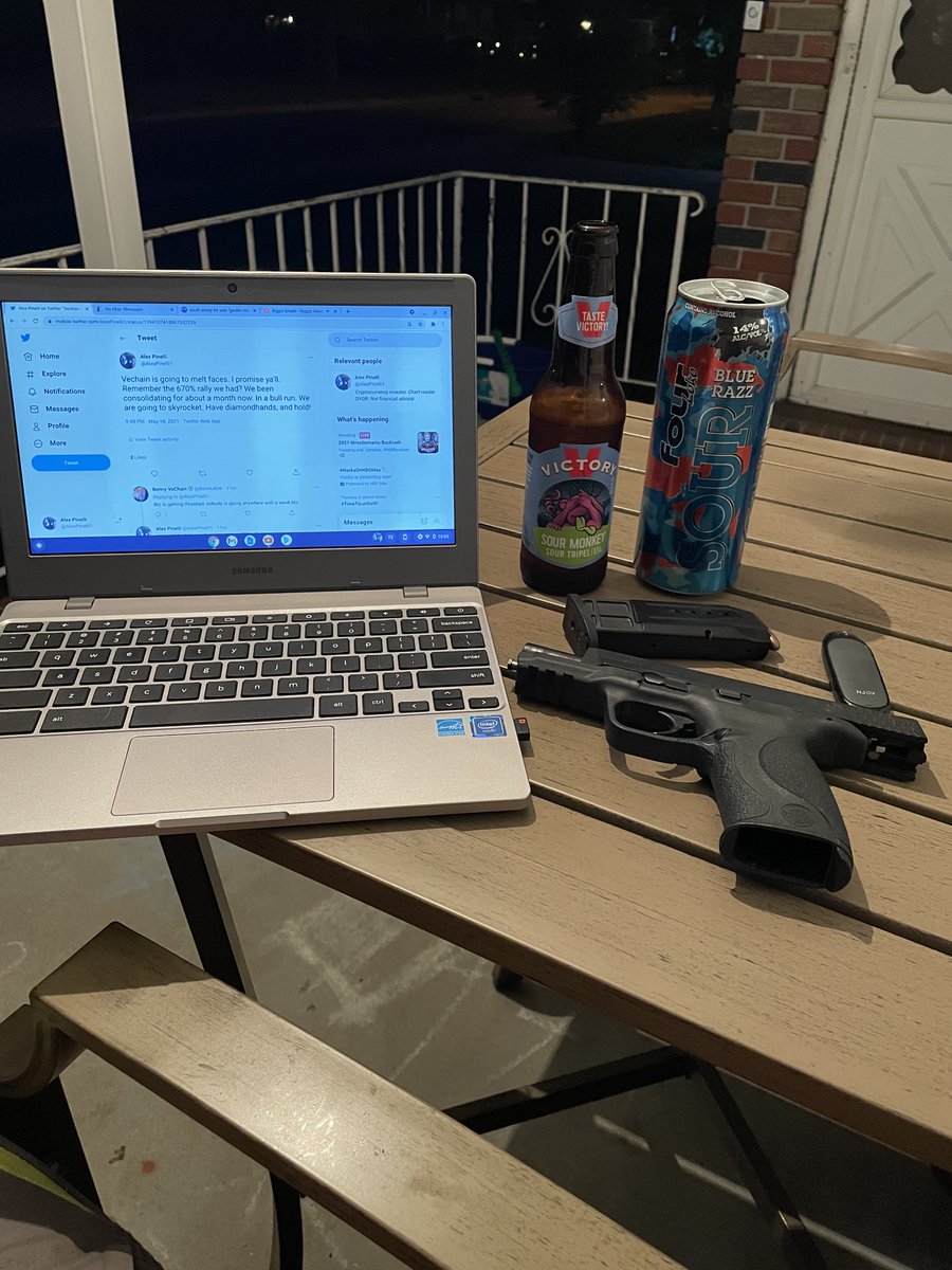 AlexPinelli1's tweet photo. Anybody else just chilling with their dog looking at Twitter every 10 seconds for vechain posts? Lol. https://t.co/e0O0klNaaM