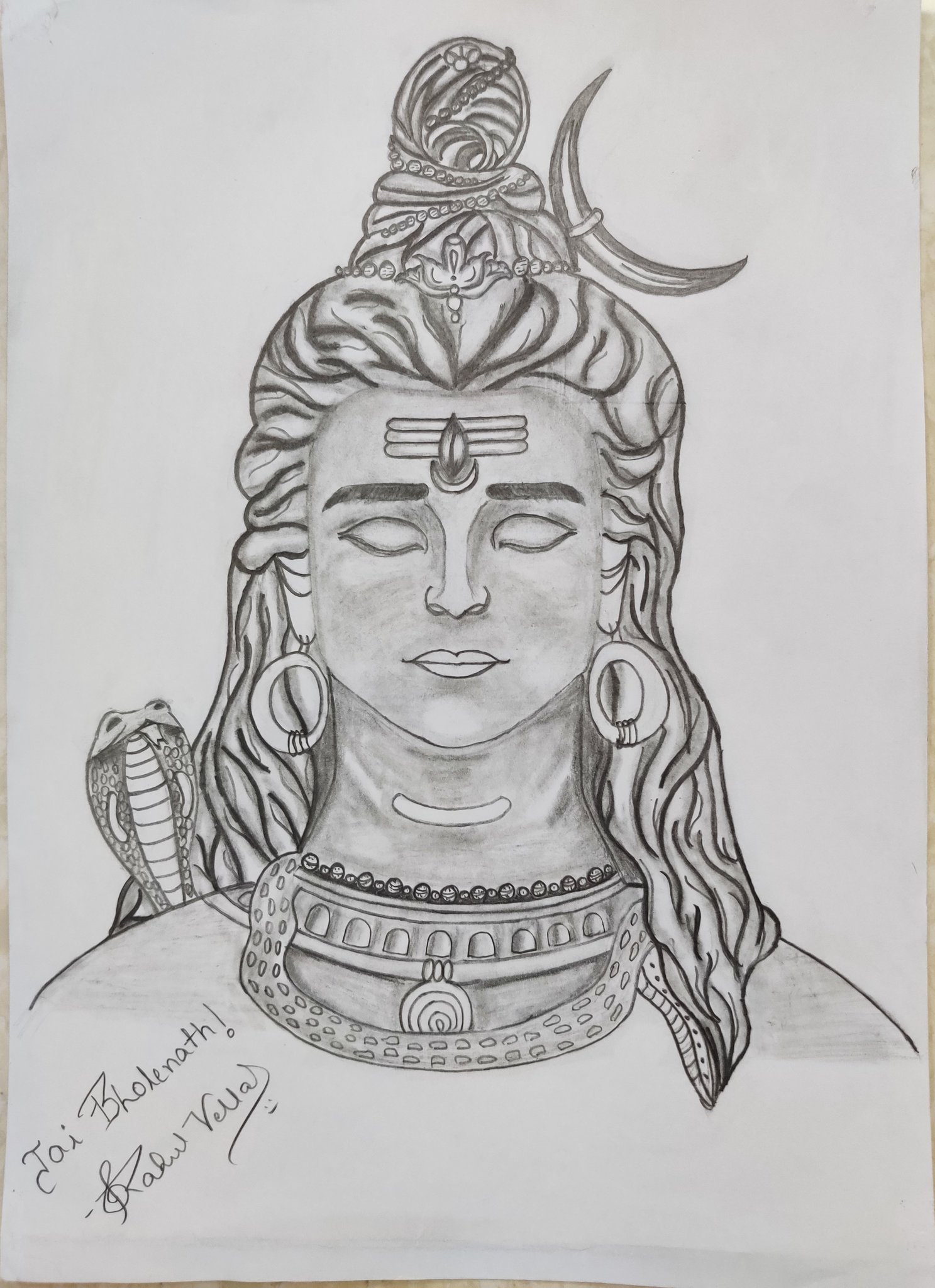 Cute Bholenath art my me  rHinduSketches