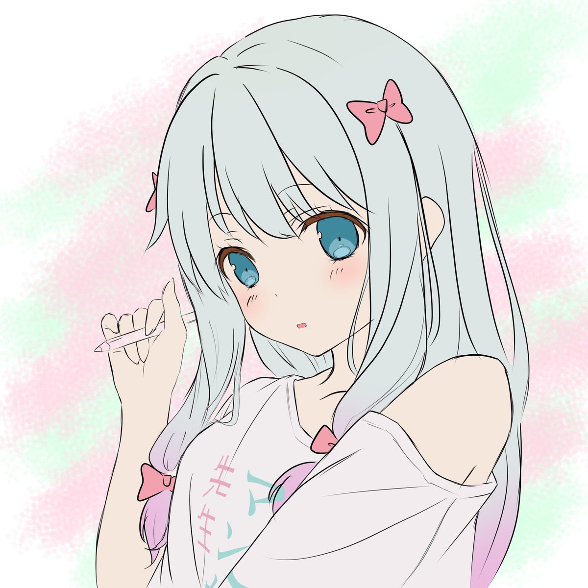 和泉紗霧 「自分のアイコン用に紗霧描いてます。ラフだからな…いいね押すなよ…押すなよ…! 」|秋かかお@依頼受付停止中のイラスト