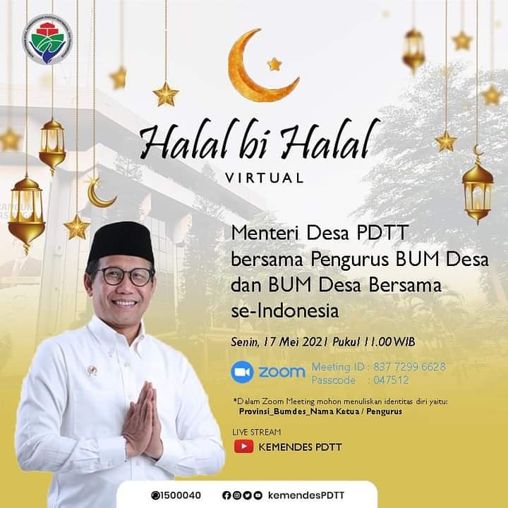 Silaturrahim virtual dan Halal Bi Halal Gus Menteri dg  pengurus BUMDes se Indonesia.
#PemulihanEkonomiDariDesa
<a href="/jokowi/">Joko Widodo</a> 
<a href="/halimiskandarnu/">ABDUL HALIM ISKANDAR</a>
@Kemendespdtt
<a href="/malik_haramain/">malikharamain</a>
<a href="/imansyukri/">Iman Sukri</a>
<a href="/taufikmadjid71/">IG : taufik.madjid</a>
@yusradaridesa  
<a href="/azzameldzikrie/">#SantriIndonesia</a> 
<a href="/tppkemendes/">TPP KEMENDES</a> 
<a href="/BerandadesaID/">#KangenDesa</a>
<a href="/DitjenPEI/">Ditjen PEI Kemendesa</a> 
<a href="/AcehTpp/">TPP ACeh HebaT</a>